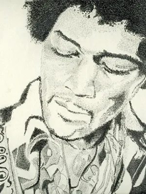 井川宜久 + 人物画 + デッサン = igawa + design = Sketch to Jimi Hendrix さま