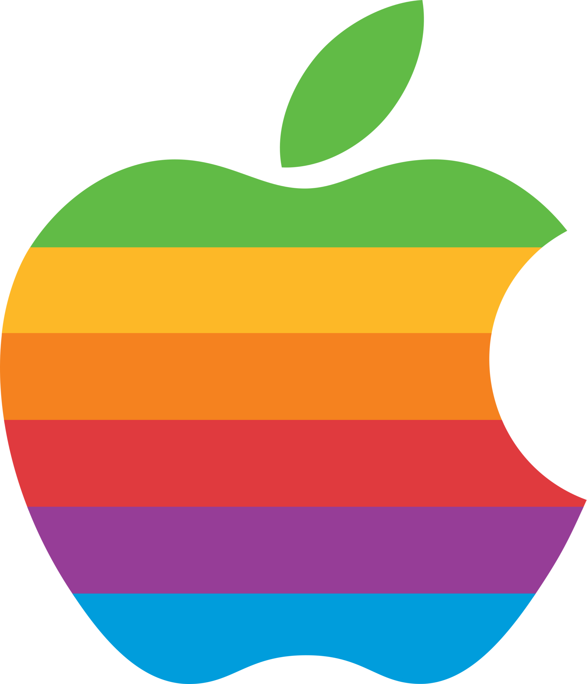 Appleの初期のレインボーロゴ。
