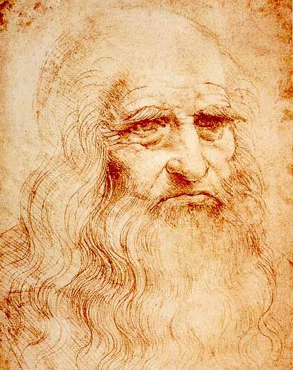 レオナルド・ダ・ヴィンチの自画像。
