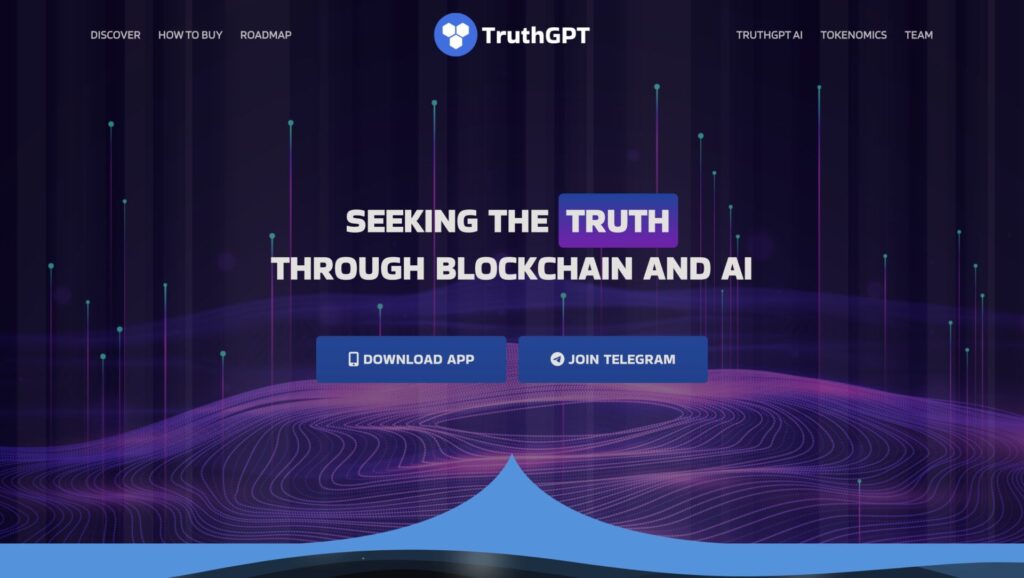 TruthGPTアプリのダウンロードボタンが表示されている画面。