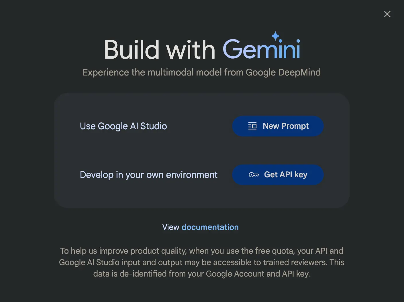 Gemini 1.5 Proの使い方についての画面。