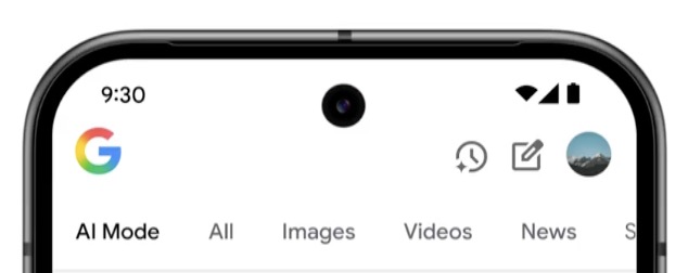 スマホでのGoogle AI Modeのタブの画像。