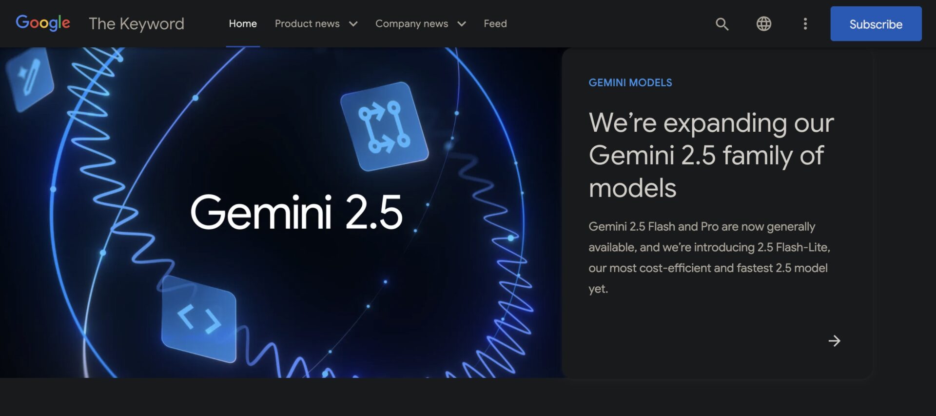 Googleの最新AIモデル、Gemini 2.5 Pro 正式版リリース画像。