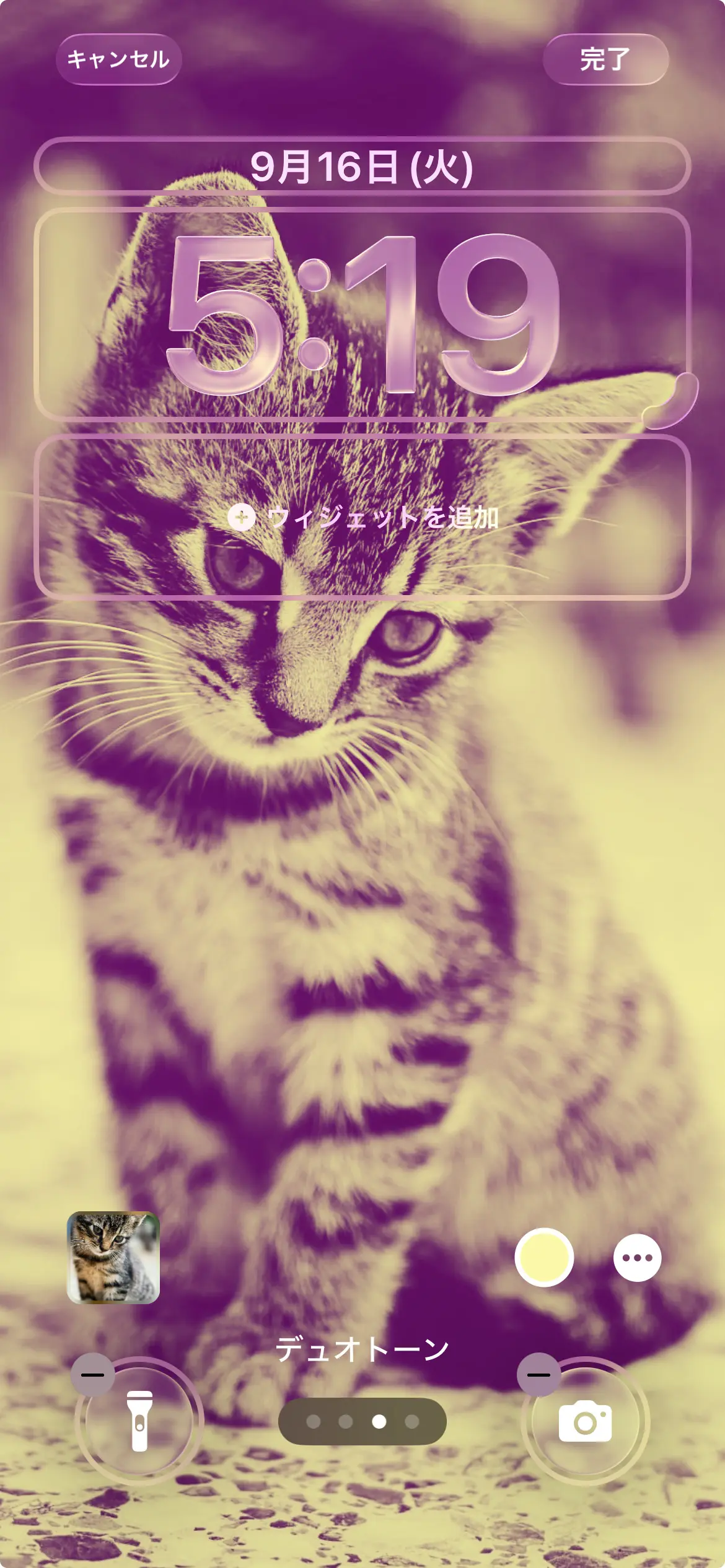 iOS 26の色調補正の画像例。セピア調。