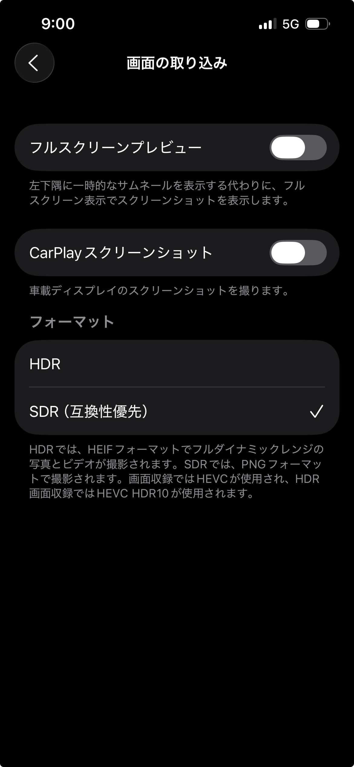 iOS 26の画面の取り込みの画像。